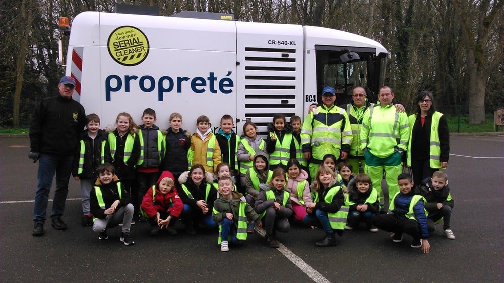 Ecole NDK – Intervention des membres du Service Propreté de la Métropole brestoise