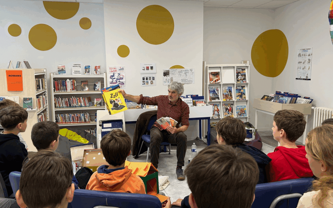 Rencontre entre l’auteur Alex Cousseau et les élèves de 6e du collège Kerbonne.